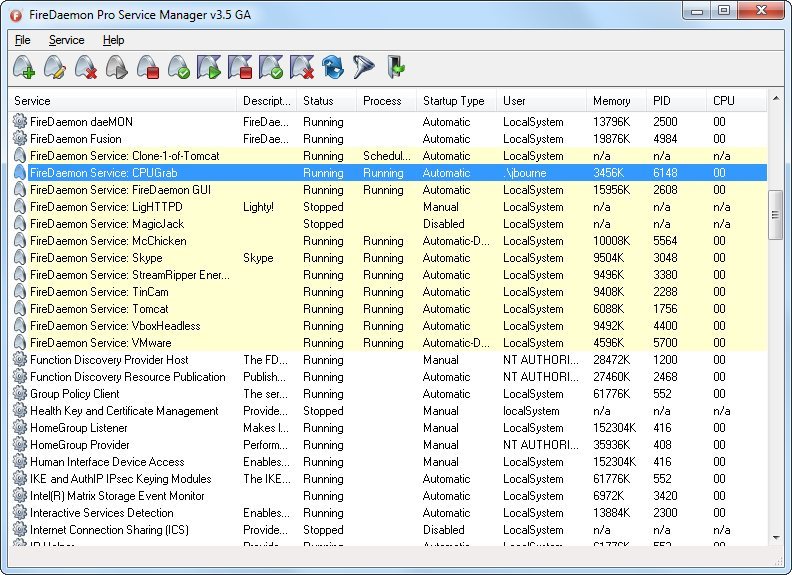 FireDaemon Pro Screenshot